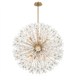 Adalia Modern Classic Aged Brass Crystal 12 Light Chandelier|