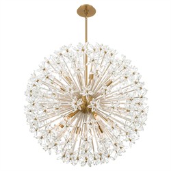 Adalia Modern Classic Aged Brass Crystal 12 Light Chandelier|