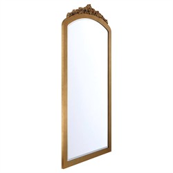 Ardelle Traditional Burnished Brass Arched Floor Mirror|