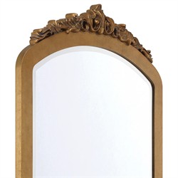 Ardelle Traditional Burnished Brass Arched Floor Mirror|