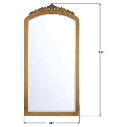 Ardelle Traditional Burnished Brass Arched Floor Mirror|