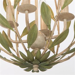 Liora Updated Traditional Champagne Green Leaf 4 Light Chandelier|