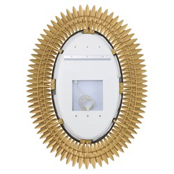 Liora Traditional Antique Gold Sunburst Oval LED Wall Mirror|