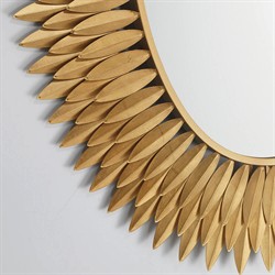 Liora Traditional Antique Gold Sunburst Oval LED Wall Mirror|