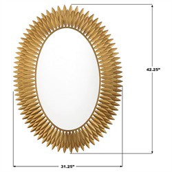 Liora Traditional Antique Gold Sunburst Oval LED Wall Mirror|
