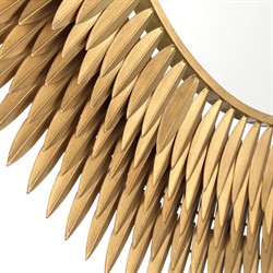 Liora Traditional Antique Gold Sunburst Round Wall Mirror|