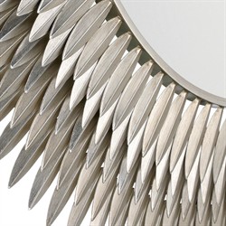 Liora Traditional Antique Silver Sunburst Round Wall Mirror|