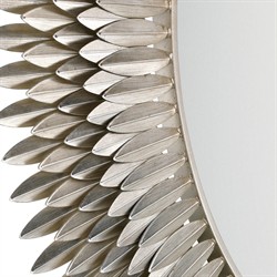 Liora Traditional Antique Silver Sunburst Round Wall Mirror|