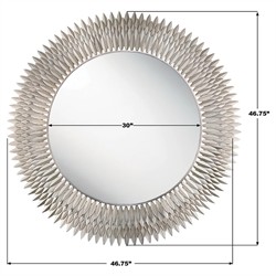 Liora Traditional Antique Silver Sunburst Round Wall Mirror|