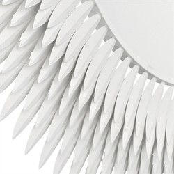 Liora Traditional Matte White Sunburst Round Wall Mirror|