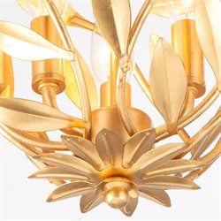 Liora Updated Traditional Antique Gold Leaf Light Semi Flush Mount|