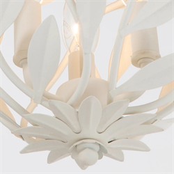 Liora Updated Traditional Matte White Leaf Light Semi Flush Mount|