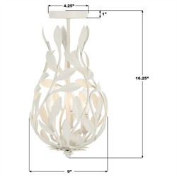 Liora Updated Traditional Matte White Leaf Light Semi Flush Mount|
