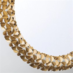 Codara Updated Traditional Gold Leaf Round Wall Mirror|