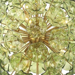 Esmara Traditional Green Glass 12 Light Globe Chandelier|