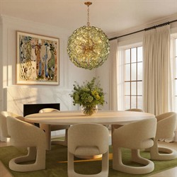 Esmara Traditional Green Glass 12 Light Globe Chandelier|