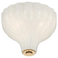 Leland Updated Traditional Fluted White Glass Semi Flush Mount|