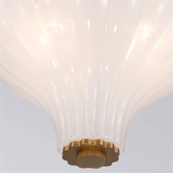 Leland Updated Traditional Fluted White Glass Semi Flush Mount|