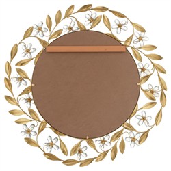 Marielle Traditional Gold Hand-Cut Crystal Floral Wall Mirror|