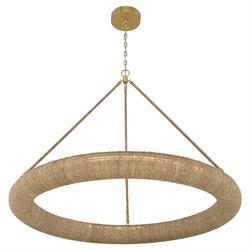 Harlowe Coastal Natural Woven Lake Grass Ring Chandelier|