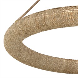 Harlowe Coastal Natural Woven Lake Grass Ring Chandelier|