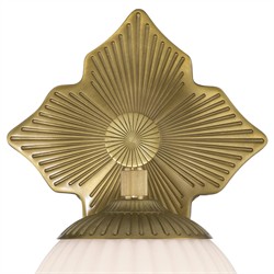 Arden Traditional Aged Brass White Ribbed Glass 1 Light Sconce|