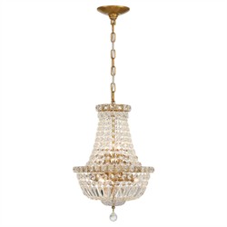 Amira Updated Traditional Aged Brass Crystal 5 Light Chandelier|
