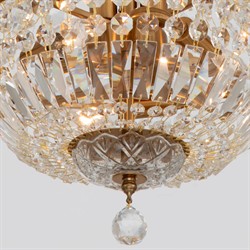 Amira Updated Traditional Aged Brass Crystal 5 Light Chandelier|