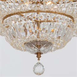 Amira Updated Traditional Aged Brass Crystal 9 Light Chandelier|
