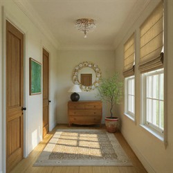 Amira Updated Traditional Aged Brass Crystal 4 Light Flush Mount|