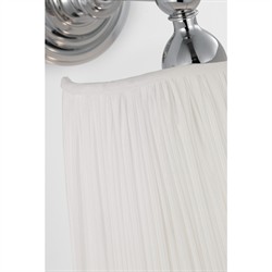 Visual Comfort Matos Traditional White Silk Pleated Polished Nickel Armed Sconce|