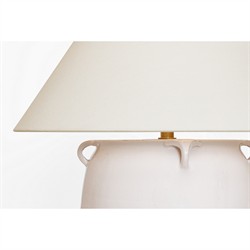 Visual Comfort Fasano Traditional White Linen Shade White Terracotta Table Lamp|