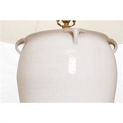 Visual Comfort Fasano Traditional White Linen Shade White Terracotta Table Lamp|