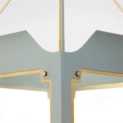 Visual Comfort Caddo Traditional Glass Shade Celadon Blue Steel Lantern|