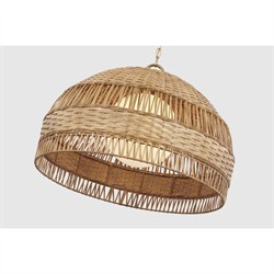 Visual Comfort Whit Traditional Natural Rattan Soft Brass Dome Hanging Shade|