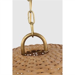 Visual Comfort Whit Traditional Natural Rattan Soft Brass Dome Hanging Shade|