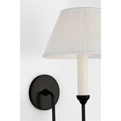 Visual Comfort Ingela White Silk Pleated Modern Iron Single Armed Sconce|