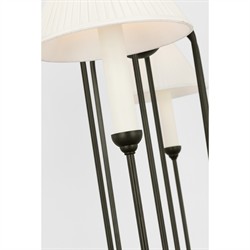 Visual Comfort Ingela White Silk Pleated Modern Iron Shaded Chandelier|