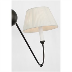 Visual Comfort Ingela White Silk Pleated Modern Iron Shaded Linear Chandelier|