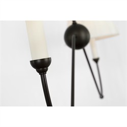 Visual Comfort Ingela White Silk Pleated Modern Iron Shaded Linear Chandelier|