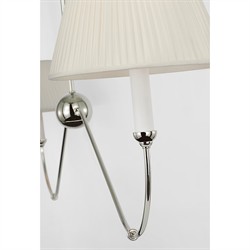 Visual Comfort Ingela White Silk Pleated Nickel Shaded Linear Chandelier|
