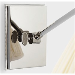 Visual Comfort Wimberley White Silk Pleated Nickel Single Library Wall Light|