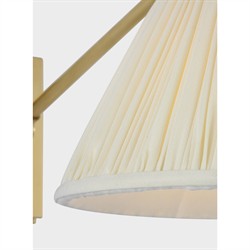 Visual Comfort Wimberley White Silk Pleated Soft Brass Single Library Wall Light|