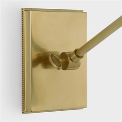 Visual Comfort Wimberley White Silk Pleated Soft Brass Single Library Wall Light|