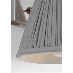 Visual Comfort Wimberley Blue Linen Pleated Polished Nickel Bedside Wall Light|