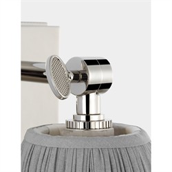 Visual Comfort Wimberley Blue Linen Pleated Polished Nickel Bedside Wall Light|