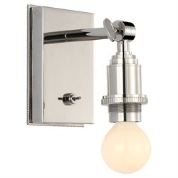 Visual Comfort Wimberley White Silk Pleated Polished Nickel Bedside Wall Light|