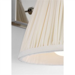 Visual Comfort Wimberley White Silk Pleated Polished Nickel Bedside Wall Light|