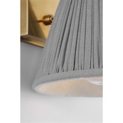Visual Comfort Wimberley Blue Linen Pleated Soft Brass Bedside Wall Light|