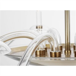 Visual Comfort Brigitte Glass Antique Brass Candle Chandelier - 34"|